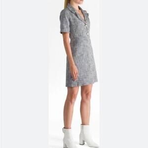 Chic Gray Collared Mini Dress